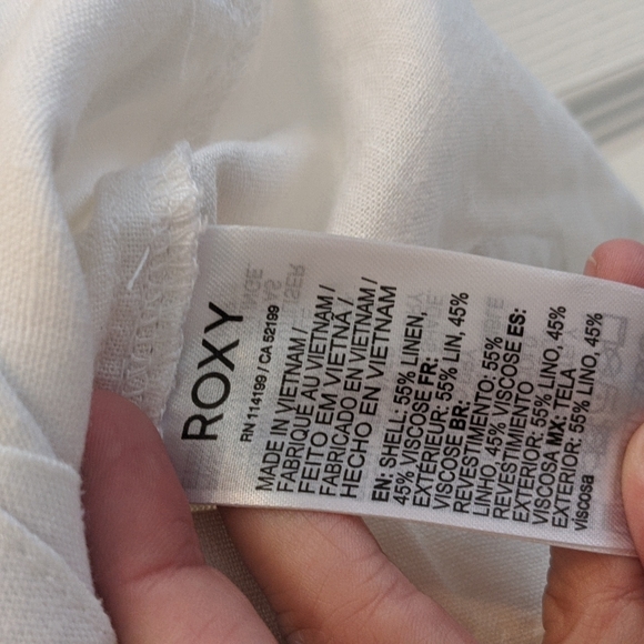 Roxy Linen Oceanside Shorts Bright White Size Large NWT - Picture 6 of 6